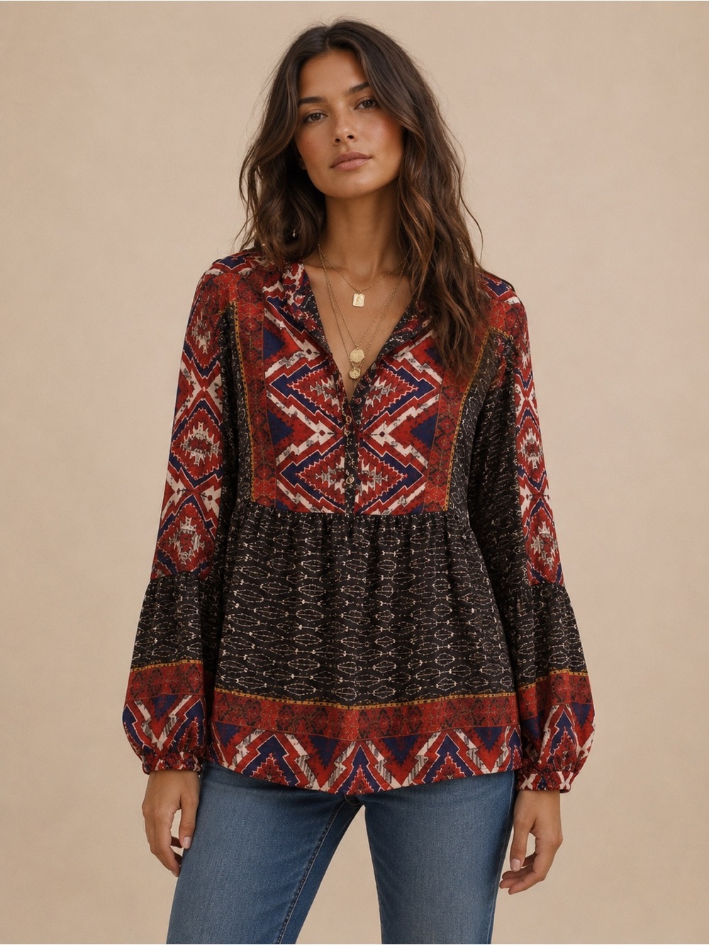 Anthropologie Konrad Joseph Zydeco Peasant Tunic Blouse M